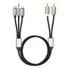 Linha de Áudio Raio Duplo Lótus para Celular Tipo Três em Um typec3.5mm Transferência RCA Linha de Áudio Vermelha e Branca