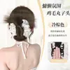 Peluca de Moño Pom-Pom para Mujer con Pinza de Garra de Puntos, Moño Bajo Esponjoso, Lazo para el Cabello Natural, Peluca de Moño