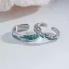 Anéis Vintage Sombra para Homens e Mulheres, Anéis Abertos Minimalistas de Nicho, Anéis de Casal com Textura Irregular de Resina Azul e Vermelha