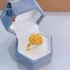 Anillos de la suerte con baño de oro, diseño floral de mariposa y corazón, varios diseños de nicho, anillos de moda y versátiles al por mayor
