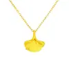 Collar de Hoja de Ginkgo Chapado en Oro, Collar de Diseño de Nicho de Lujo Ligero, Gargantilla de Regalo de Cumpleaños, Mismo Estilo que los Bloggers Europeos y Americanos, Acero de Titanio