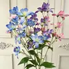Novas flores de lírio artificiais de galho alto 3D para casamentos, arranjos florais decorativos para casa e sala de estar, flores de seda