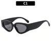 Gafas de Sol Retro Ojo de Gato con Bloques de Color Blanco y Negro Estilo Coreano de Moda 2026, Gafas de Sol de Moda Versátiles para Celebridades de Internet