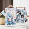 2025 Pijamas Nuevos de Niñas Verano Niños Niños Manga Corta Delgados Niña Pequeña Niños Grandes Traje de Ropa para el Hogar de Verano