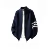 Suministro Directo de Fábrica Estilo Old Money Suéter Cardigan con Cremallera y Cuello Alto Ropa de Abrigo para Hombre Primavera Otoño Invierno Tejido de Punto Holgado para Hombre