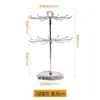 Soporte Giratorio de Hierro Forjado de Dos Niveles para Joyería Estante de Almacenamiento de Escritorio Colgante Estante de Exhibición para Labiales Collares Pulseras Llavero Soporte para Labiales