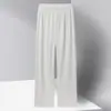 Nuevo Traje Tang Estilo Chino para Hombres, de Mediana Edad y Mayores, Atuendo para Papá, Conjunto de Dos Piezas de Seda Helada de Manga Larga para Primavera y Verano, Hanfu Delgado