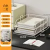 Prateleira de armazenamento com classificação por assunto, suporte de metal para livros para mesas de estudante, organizador de pastas de arquivos multicamadas de grande capacidade