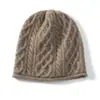 Gorro Espeso 100% Cachemira para Mujer Otoño e Invierno, Gorro de Punto de Cachemira Puro, Gorro Holgado que Protege las Orejas, Turbante Postparto, Gorro para Clima Frío