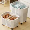 Cesta de Ropa Sucia para el Hogar Cesta de Almacenamiento para Baño Lujo Ligero Cubo para Ropa Sucia Cesta de Ropa Sucia con Compartimentos Venta al por Mayor