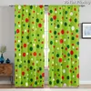 Cortinas de monstro verde de Natal, decoração de feriado, cortinas curtas para varão romano sem perfuração, cortinas com impressão digital