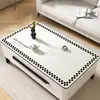 Jogo americano minimalista para mesa de centro, toalha de mesa com sensação de luxo leve e de alta qualidade, à prova d'água e de óleo, protetor de mesa de centro para sala de estar sem lavagem, jogo americano para mesa de jantar