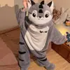 Pijama de una pieza 2026 para mujer, Felpa de coral, Engrosado, Otoño e Invierno, Lindo Totoro de dibujos animados, Con capucha, Se puede usar afuera, Suave