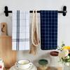 Toalla de Cocina de Algodón Teñido con Hilo para el Hogar, Servilleta para Mesa de Comedor, Mancha de Fábrica, Patrón Geométrico, Mantel para Mesa de Comedor