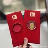Adesivos de Telefone de Ouro Puro 999 para o Festival da Primavera, Artesanato em Metal de Envelope Vermelho de Alta Qualidade, Presentes para Reunião Anual