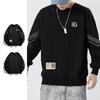 [Entrega rápida] Suéter masculino de outono e inverno, gola redonda solta, gola alta, manga comprida, camisa básica, top moderno para todos os jogos masculinos