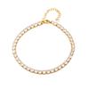 Pulseira de Moda Neutra Transfronteiriça Europeia e Americana Mais Vendida Luxo Leve Estilo Ins Aço Titânio Banhado a Ouro Zircônia Pulseira Corrente Tênis para Homens e Mulheres