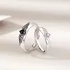 Anillos de Pareja Ángel y Demonio, un Par de Anillos de Pareja de Lujo Ligero de Nicho, Anillos de Pareja de Resina con Diseño Abierto Ajustable