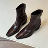 Primer encuentro: Botines elásticos negros de tacón alto grueso, con punta cuadrada, suaves y de corte ajustado para mujer, un nuevo diseño de nicho y elegante, versátiles