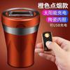 Cenicero creativo de cobre con encendedor de cigarrillos y linterna, taza interior de cerámica con cenicero recargable.