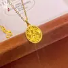 Collar Colgante de Gato Lindo de Latón Chapado en Oro con Cristales de Hielo para Mujer, Lujo Ligero Estilo Francés, Cadena Sencilla para Clavícula Que No Se Desvanece