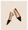 Em Estoque~Sapatos de Salto Baixo com Bico Fino e Blocos de Cor Estilo Chanel para Mulheres, Primavera/Verão 2026, Salto Bloco, Elegante Salto Baixo, Bico Fino Elegante, Sapatos de Trabalho