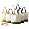 Bolsa de lona, bolsa de mano de patchwork de algodón ecológico en blanco, bolsa de compras plegable, bolsa de lona con impresión de logotipo para campañas publicitarias