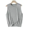 Cardigan/Chaleco de Punto Redondo Ligero y Cómodo de Tencel Lino para Mujer, Parte Superior Adelgazante y Versátil