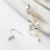 S925 Prata Simples Moda Brincos de Pérolas Sintéticas Estilo Coreano Elegante Design Feminino Brincos G2998