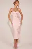 Vestido Feminino Europeu e Americano Estilo Delicado com Lantejoulas de Rosa Cor-de-Rosa Alças Finas Slim Fit Abraça o Quadril Puro Desejo Vestido de Noite para Encontro Venda por Atacado