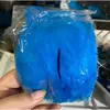 Material DIY Pluma de Martín Pescador Imitación: 50 Plumas de Ganso Flotantes de Alta Calidad, Medianas a Grandes, con Base de Pluma de Martín Pescador Teñida, Piezas Azules