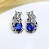 Nuevo Juego de Joyería Jaguar Color Tesoro Moda Lujo Ligero Alta Gama Guepardo Zircón Elegantes Aretes Collar Anillo