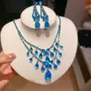 ¡Lujo europeo y americano! Collar de flor de circón de colores con gota de agua, cadena para clavícula de estilo court vintage, joyería de lujo ligero de alta gama