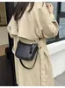 Casual Color Puro Mujer 2025 Nueva Moda Retro Gran Capacidad Otoño Casual Correa Ancha de Hombro Un Solo Hombro Cruzado Bolso de Mujer