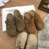Nuevos Zapatos Birkenstock 2023 Primavera y Verano Ropa de Exterior Pantuflas de Medio Paso Baotou Planos para Mujer Mocasines Retro para Mujer Zapatos sin Cordones para Mujer