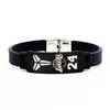 Estrella de baloncesto Kobe James Irving Kuriros Duran pulsera brazalete ajustable de metal negro accesorios para fans