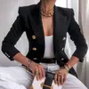 Ropa Popular Transfronteriza para Mujer Aliexpress Amazon Otoño e Invierno Nuevo Color Puro Moda Casual 2025 Traje Chaqueta Corta para Mujer