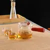 Tetera de vidrio resistente a altas temperaturas con asa lateral, tetera de vapor para preparar té negro, tetera engrosada tanto para vaporizar como para hervir