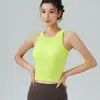 Chaleco deportivo de una sola pieza sin costuras para mujer con copas fijas, chaleco corto de fitness, top para Pilates yoga