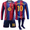 2627 Rodri Camisa Barcelona Casa Manga Longa Kit de Futebol Edição Liga dos Campeões Número 10 Yamal Messi