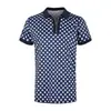 Ropa de Hombre Transfronteriza de Exportación Europea y Americana 2025 Camiseta Polo de Manga Corta con Cremallera Estampada en 3D para Hombre Color Puro Envío Gratis