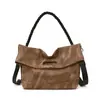 Bolsa Tote Casual Transfronteriza para Mujer Otoño 2025 Nuevo Textura de Alta Gama Lujo Ligero Color de Contraste Bolso de Hombro Cruzado