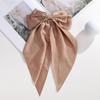 Acessórios de Cabelo Populares Transfronteiriços Grampo de Cabelo com Laço de Cetim Clipe de Rabo de Cavalo com Laço Feminino Presilha de Mola com Fita Longa Tiara Grampo de Cabelo