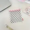 65232m Bolsa de Maquillaje de Malla con Fondo Blanco y Puntos Negros, Bolsa de Almacenamiento de Cosméticos Estilo Energético, Bolsa Transparente para Artículos Varios
