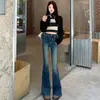 Nuevas llegadas de otoño en Douyin: pantalones de mezclilla clásicos, sencillos, retro, ligeramente acampanados, sexys. Tallas regulares y grandes