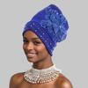 Chapéu Baotou para festival de banquete feminino de alta qualidade, elegante, bordado, lantejoulas, bordado, novo, europeu e americano