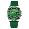 Reloj de cuarzo deportivo de moda para parejas transfronterizas, con diseño de fantasma de agua verde, informal, de silicona, para estudiantes, resistente al agua.