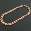 Distintivo Masculino Moda Retangular Diamante Vermelho Costura Cubano Cadeia Colar Europeu e Americano Hip-Hop Rap Street Dance Wear Neck Chain