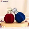 Botella de perfume de terciopelo de vidrio de 50 ml, botella para loción cosmética, botella para aceite esencial para el cuidado de la piel, empaque de botella al por mayor
