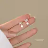 Pendientes Redondos con Abalorio de Lazo Escarchado Dulces y Delicados para Mujer Plata de Ley S925 Lujo Accesible Pendientes Versátiles Elegantes Dropshipping